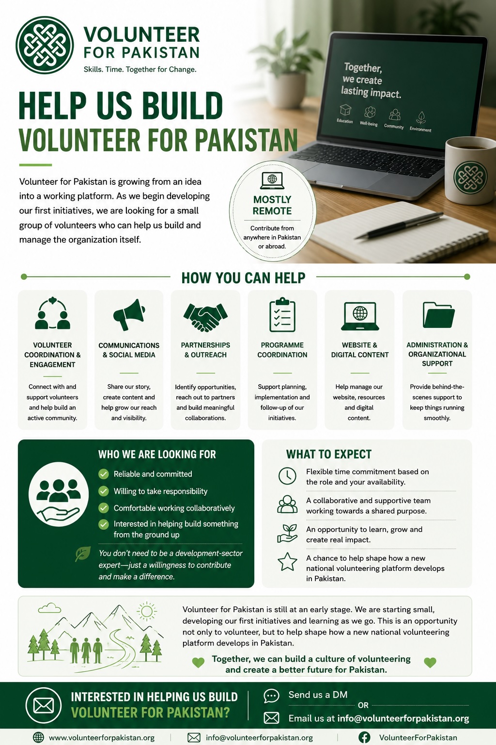 Help Us Build Volunteer for Pakistan - Announcement seeking volunteers
